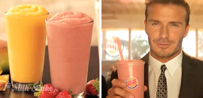 Gobelet de smoothie aux fruits rouges avec une paille, posé sur un plateau